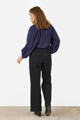 Blouse marine à petits pois