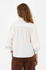Chemise blanche à manches bouffantes