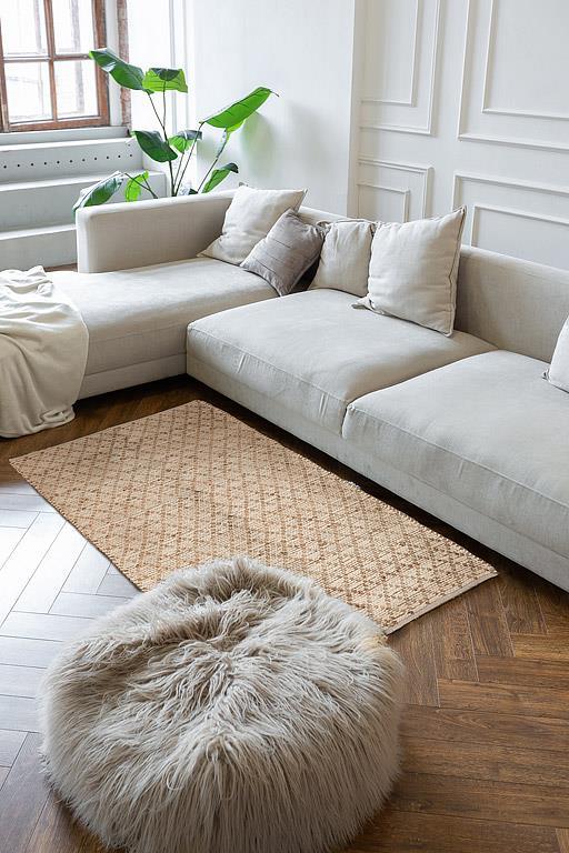 Tapis en tissage diamanté (Coton/Jute)- Abbott