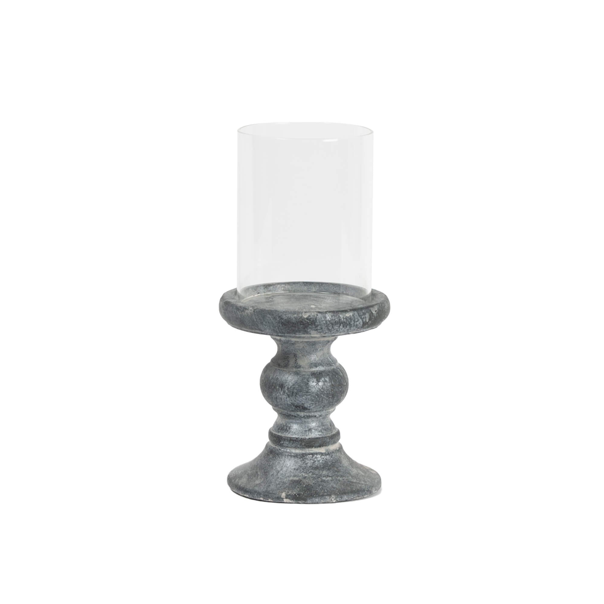 Bougeoir Ouragan sur base de céramique Grise