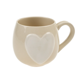 Tasse Grand Coeur - Crème & Blanc - Indaba