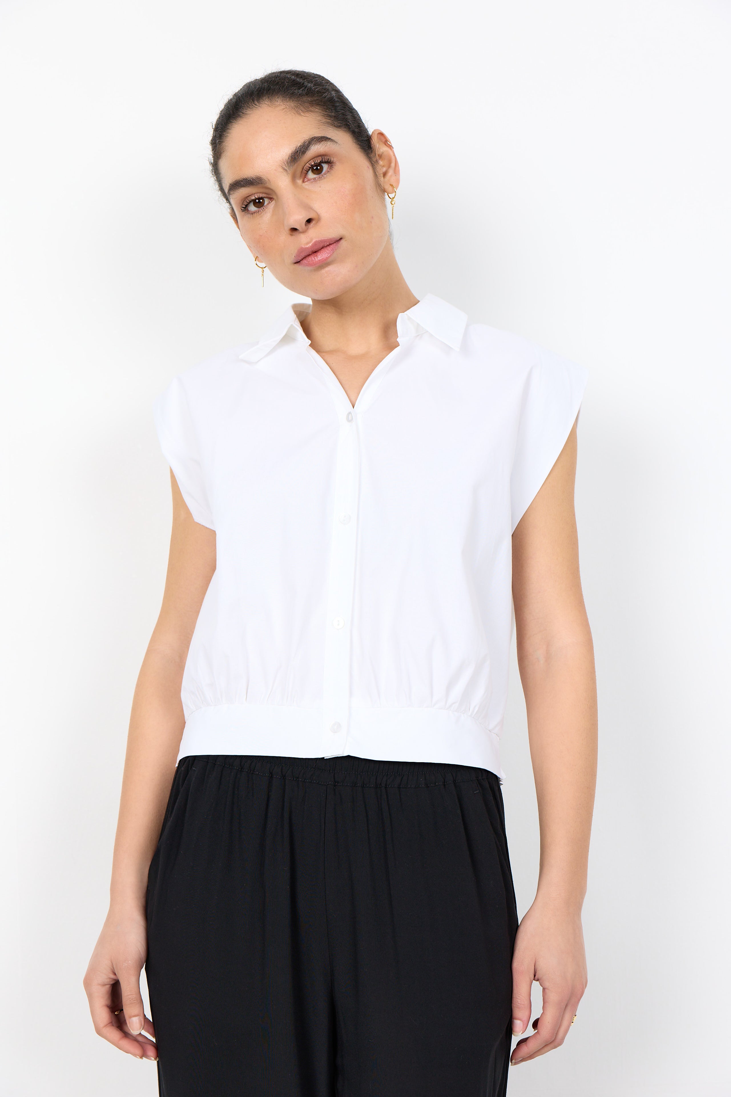 Chemise blanche sans manches - SC-NETTI 123 - Soya Concept