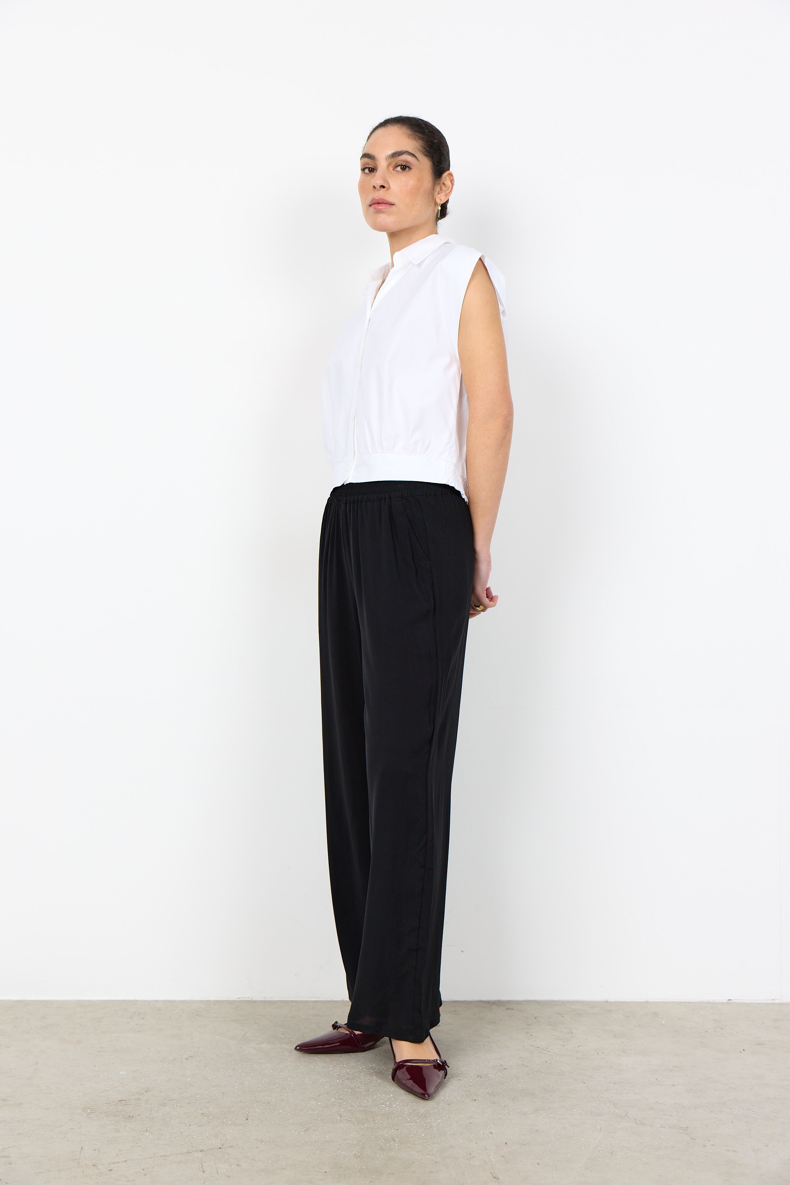 Chemise blanche sans manches - SC-NETTI 123 - Soya Concept