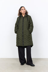 Manteau long matelassé kaki - Soya Concept