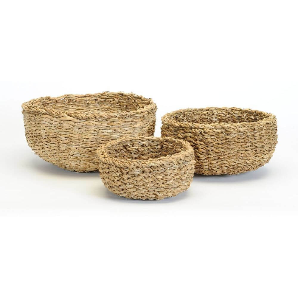 Ensemble de 3 paniers ronds en herbe de mer - BBL