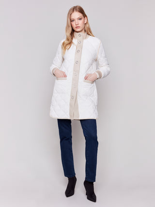 Manteau réversible blanc/champagne - Charlie B