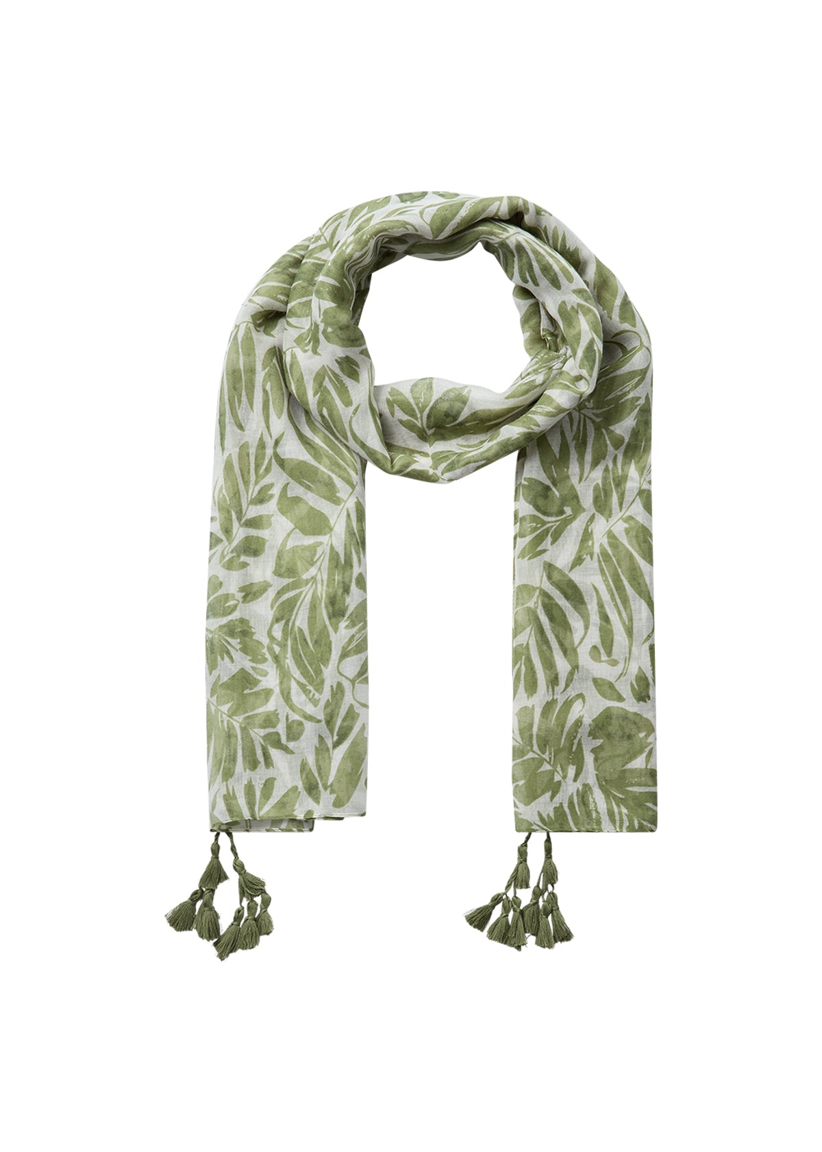 Foulard Riyana vert à motif feuillage - Soyaconcept