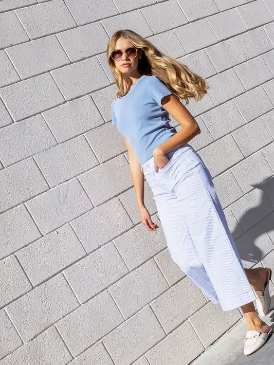 Pantalon Rayé Bleu et Blanc - Charlie B