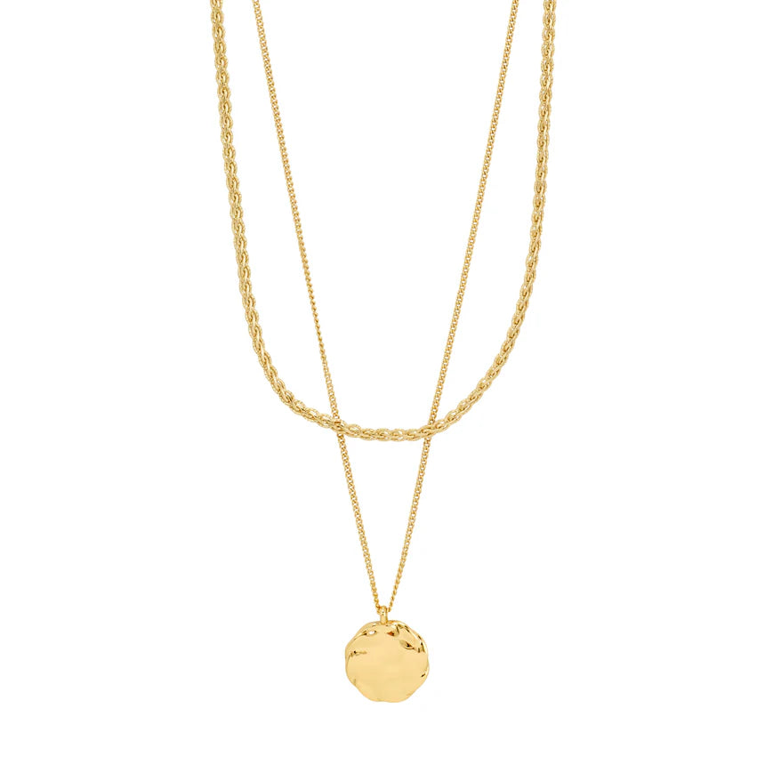 Collier DECLAN 2-en-1, plaqué or - Pilgrim