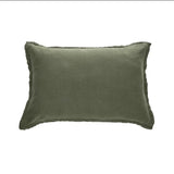 Lin - Ensemble de couvre oreillers décoratifs vert olive