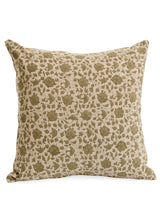 Coussin Fleuri Vert Olive - ADV