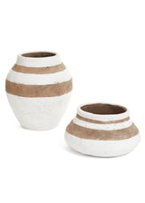Vase en Ciment - Blanc & Brun - Accent de Ville