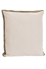 Coussin Beige avec Bordure en Velour Brun - Accent de Ville