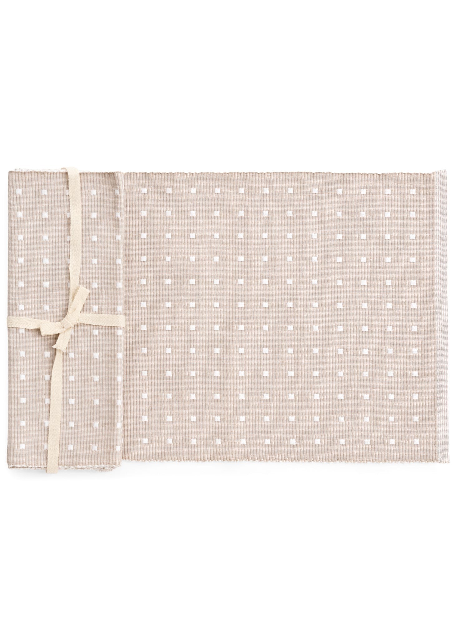 Ensemble de 4 Napperon - Taupe & Blanc - ADV