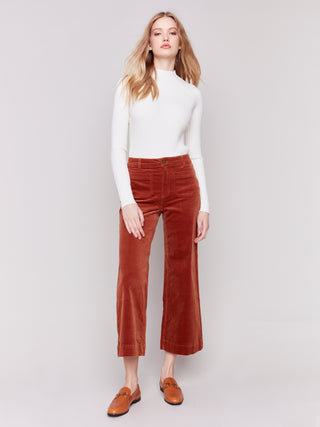 Pantalon terracotta jambe large - Charlie B