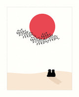 Carte de souhait deux ours et un soleil