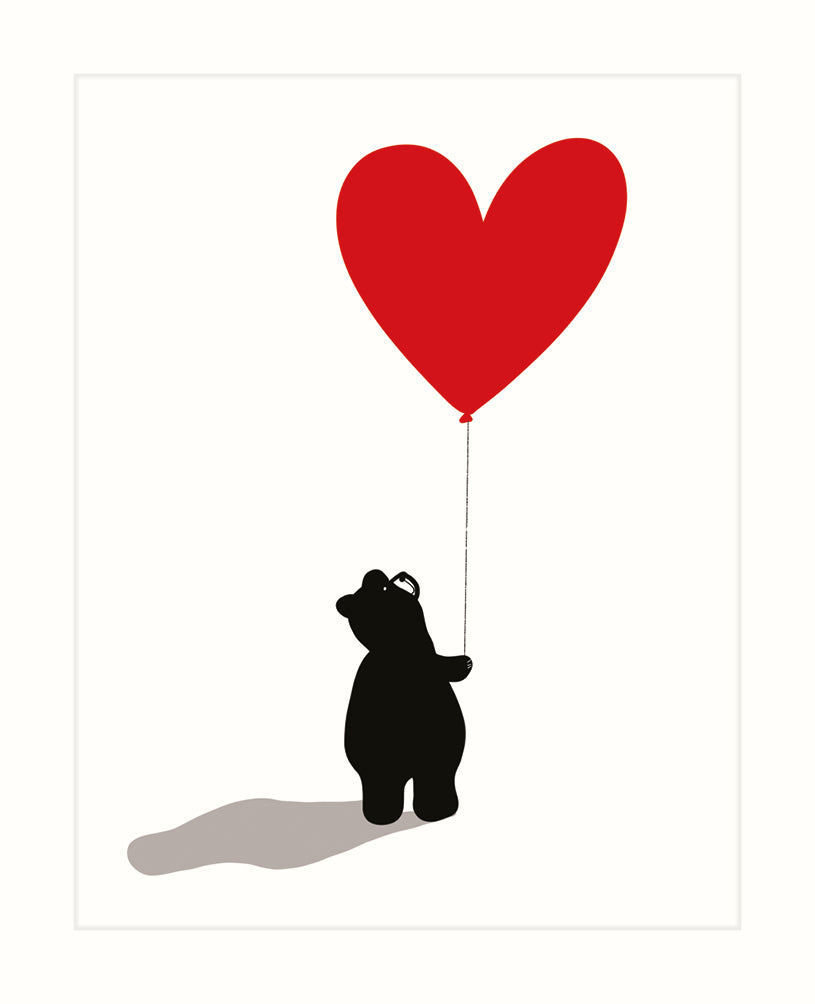 Carte de souhait ours avec coeur