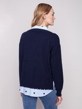 Pull Charlie B Marine à col en V