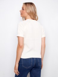 Pull à manches Courtes - Blanc ou Marine - Charlie B
