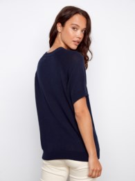 Pull à manches Courtes - Blanc ou Marine - Charlie B