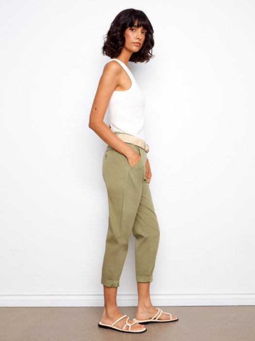Pantalon élastique étroit avec ceinture - Charlie B