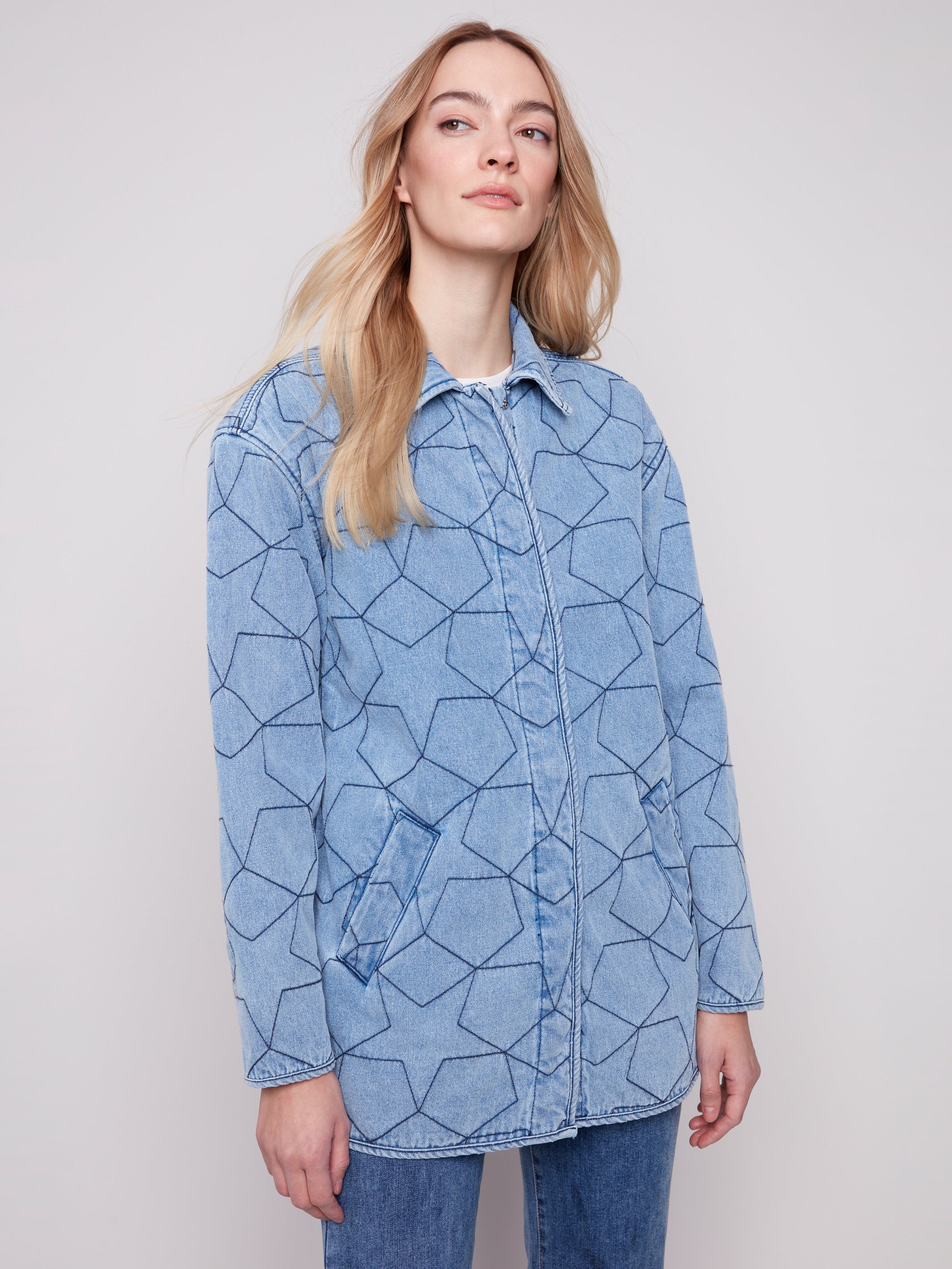 Manteau Bleu à Motifs - Charlie B