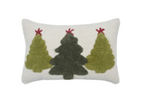 Eden - Coussin rectangulaire ivoire avec des sapins