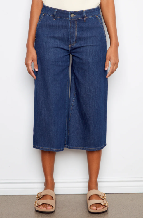 Pantalon Palazzo en Denim Court - Indigo - Charlie B