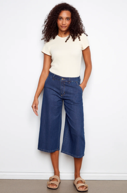 Pantalon Palazzo en Denim Court - Indigo - Charlie B