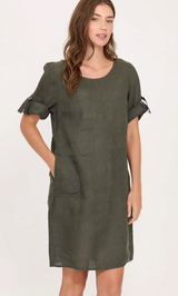 Robe en Lin - Vert Militaire - Pistache
