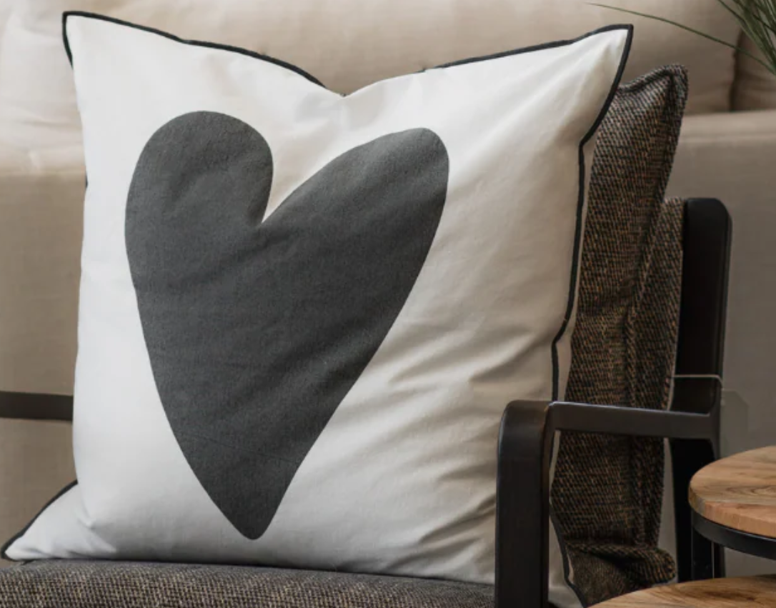 Coussin Euro - Coeur Noir