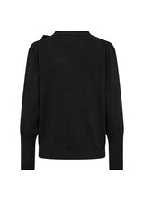 Pull noir avec boucle au collet