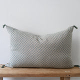 Coussin en Lin à Carreaux - Vert - Indaba