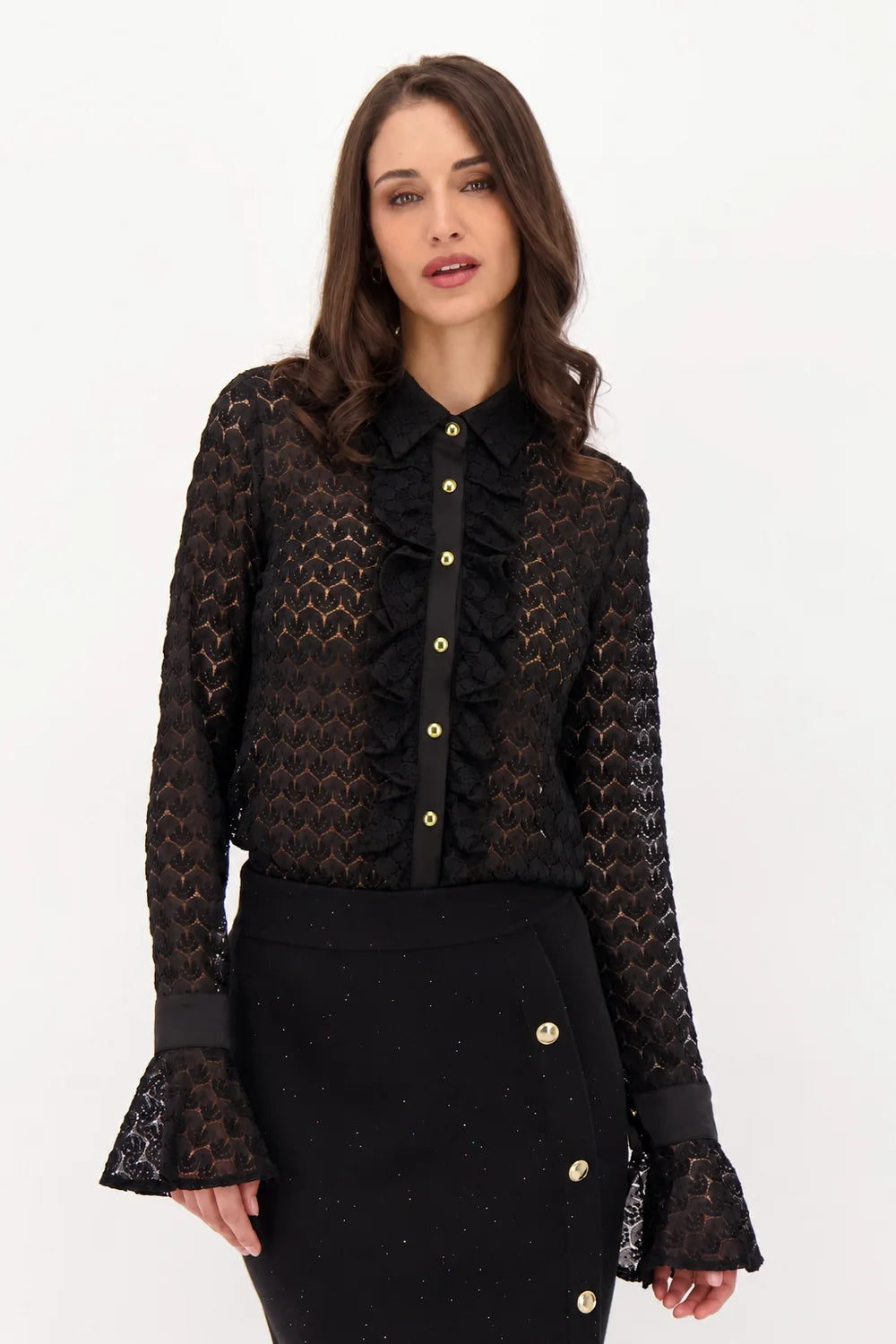Chemise en dentelle à volants - SPANNER LIMITED