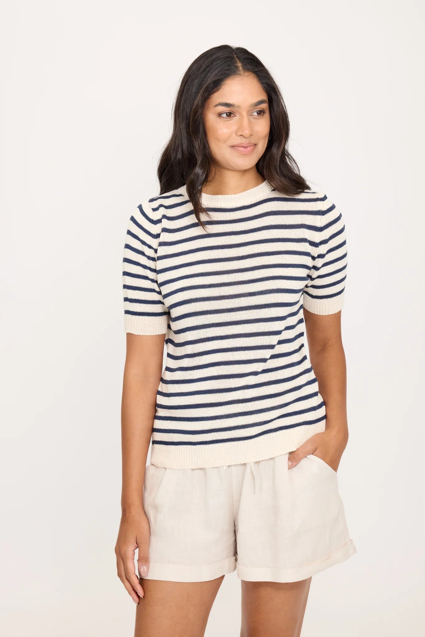 Pull rayé bleu Blanc & Marine - Pistache