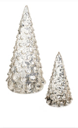 Sapin en verre argenté antique - 4.5"/6.5"