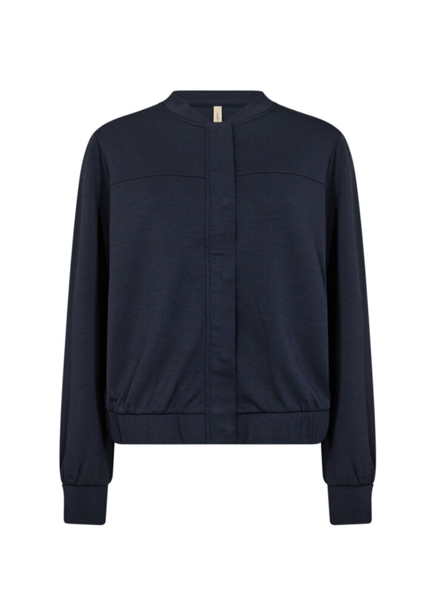 Sweat-shirt à bouton marine Banu - Soya Concept