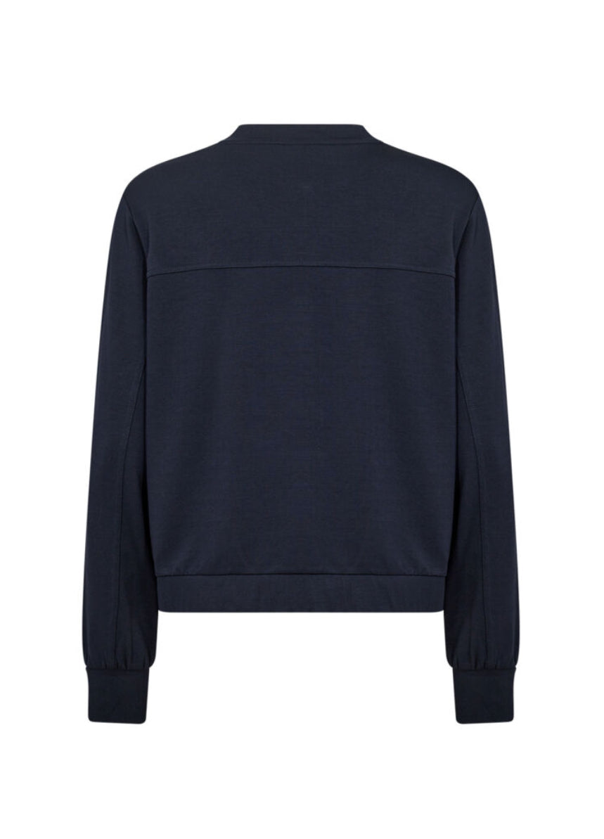 Sweat-shirt à bouton marine Banu - Soya Concept