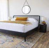 Lit queen en bois Irving - Noir