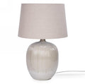 Lampe de table base beige rayée