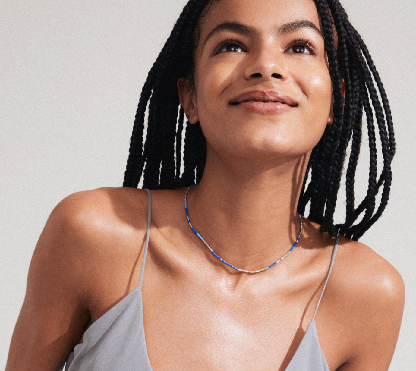 COLLIER ALISON BLEU , PLAQUÉ OR