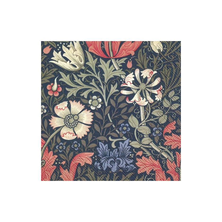 Serviettes en papier Fleurs Nocturnes