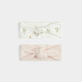 Ensemble de deux bandeaux rose et blanc avec tulipes