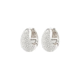 Boucle d’oreille en crystal recyclé focus plaqué argent