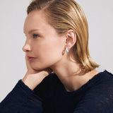 Boucle d’oreille en crystal recyclé focus plaqué argent