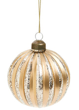 Boule de Noël avec rayures doré 3"x3"