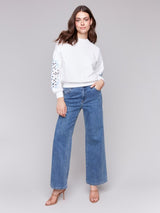 Sweat-shirt avec manches brodées