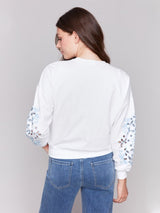 Sweat-shirt avec manches brodées