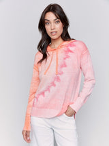 Pull à capuche imprimé inversé