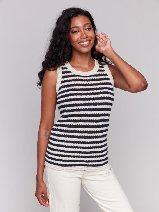 Camisole rayé bleu, blanc - Charlie B